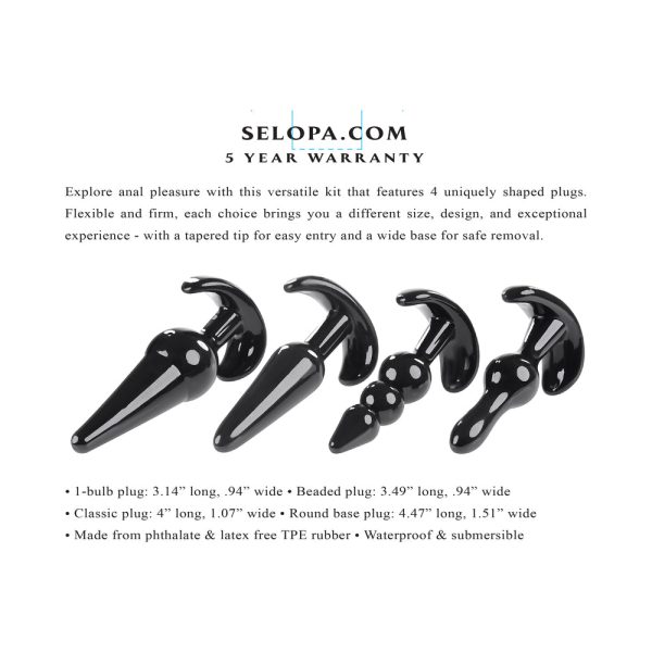 Selopa Intro To Plugs 4-Piece Anal Plug Set Black - Image 8