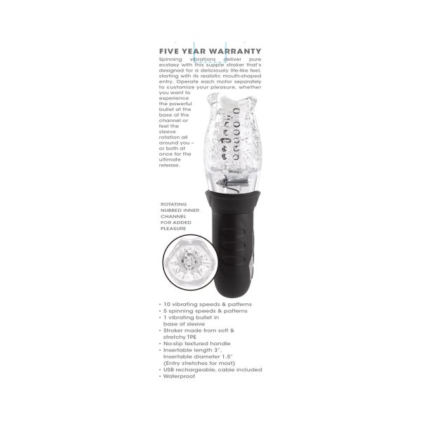 Zero Tolerance Cyclone Rechargeable Vibrating Spinning Stroker Black Clear - Image 9