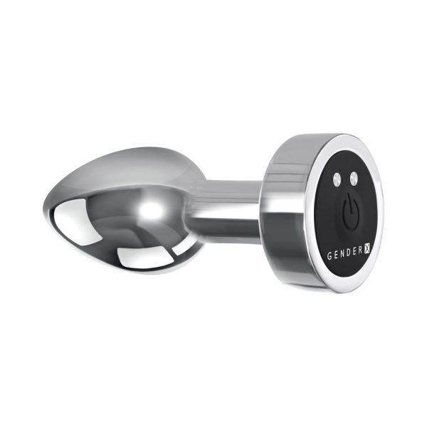 Gender X Rockin'' Metal Plug Mini Rechargeable Vibrating Anal Plug Aluminum Silver - Image 4