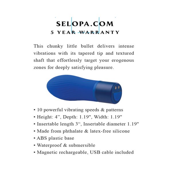 Selopa Cobolt Cutie Rechargeable Silicone Mini Vibrator Blue - Image 7