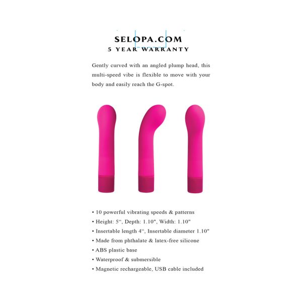 Selopa Paradise G Rechargeable Silicone G-Spot Vibrator Pink - Image 7