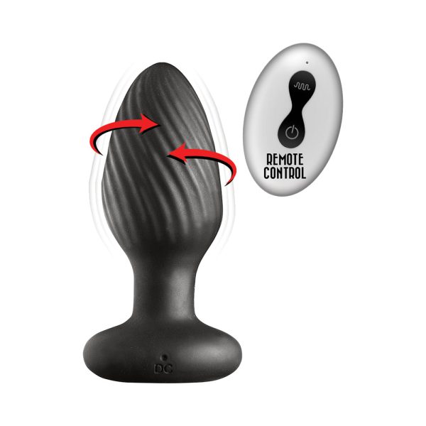 Ass-Sation Remote Vibrating and Rotating Anal Plug Black - Image 3