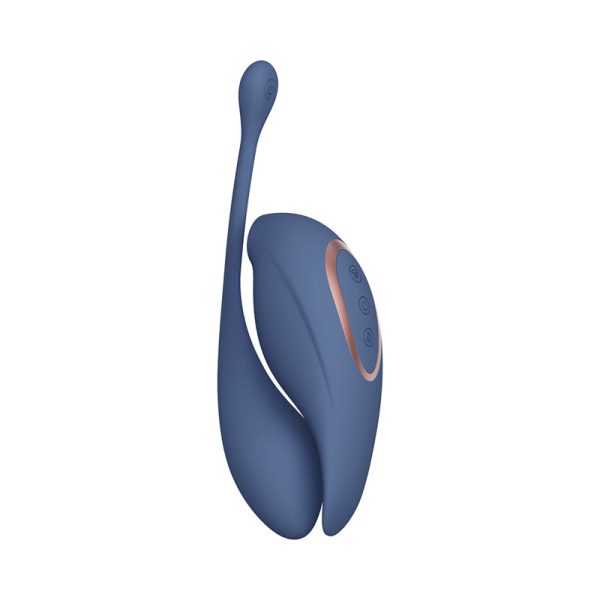 Twitch 2 Rechargeable Suction and Flapping Vibrator with Remote Control Vibrating Egg Blue/Grey - Image 2