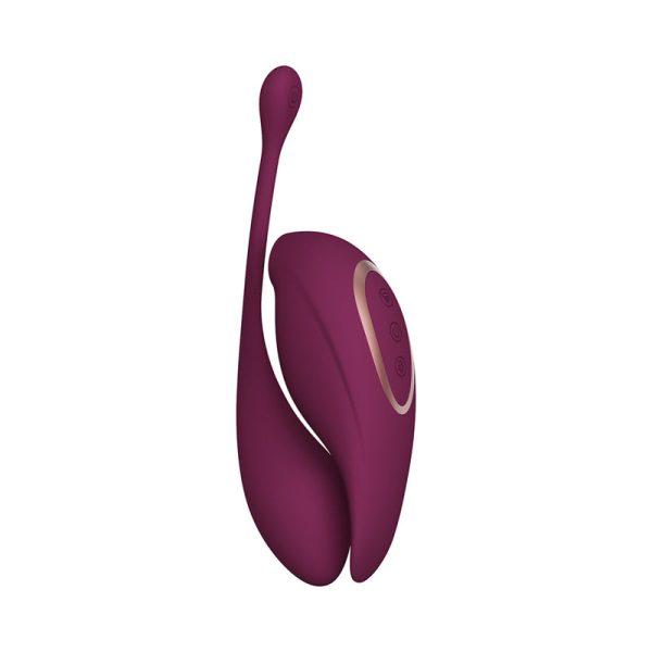 Twitch 2 Rechargeable Suction and Flapping Vibrator with Remote Control Vibrating Egg Burgundy - Image 2
