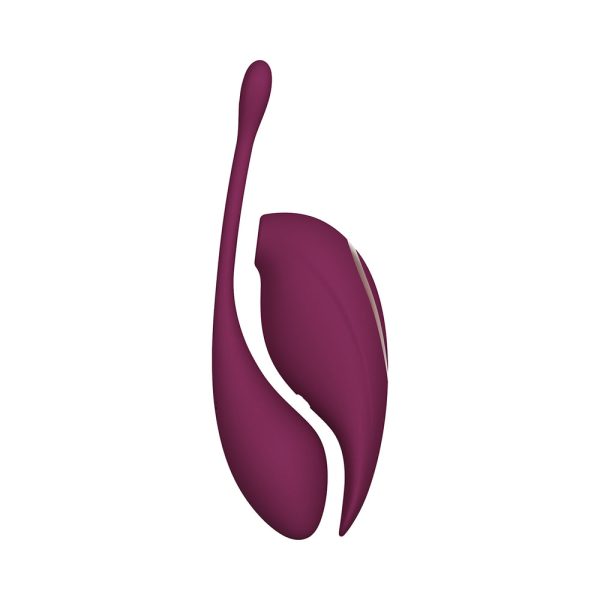 Twitch 2 Rechargeable Suction and Flapping Vibrator with Remote Control Vibrating Egg Burgundy - Image 3