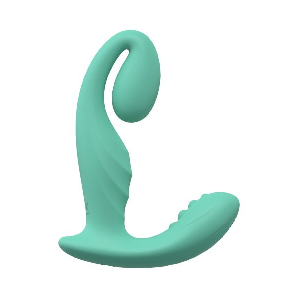 LoveLine Bliss 10 Speed Dual Motor Vibe Sealed Silicone Rechargeable Submersible Green - Image 3