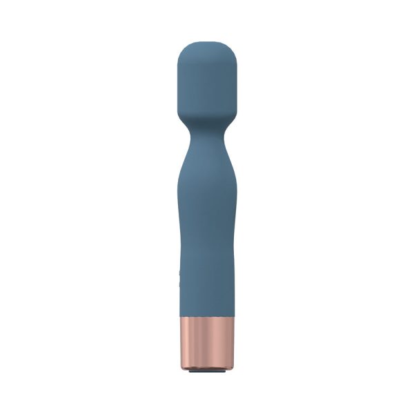 LoveLine Glamour 10 Speed Mini-Wand Silicone Rechargeable Waterproof Blue/Grey - Image 2