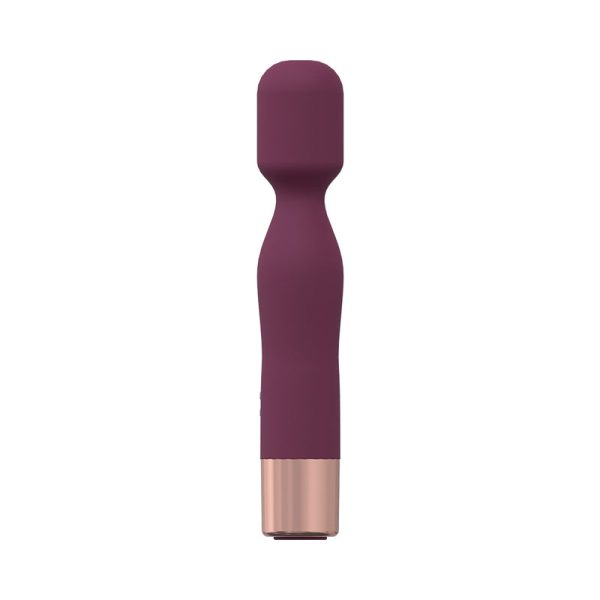 LoveLine Glamour 10 Speed Mini-Wand Silicone Rechargeable Waterproof Burgundy - Image 2