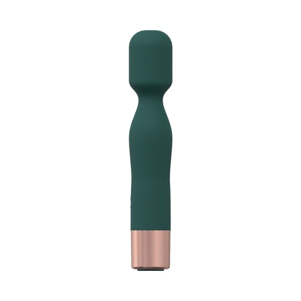LoveLine Glamour 10 Speed Mini-Wand Silicone Rechargeable Waterproof Forest Green - Image 2