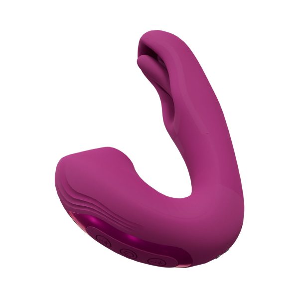 VIVE YUNA Rechargeable Dual Motor Airwave Vibrator with G-Spot Flapping Stimulator Pink - Image 2