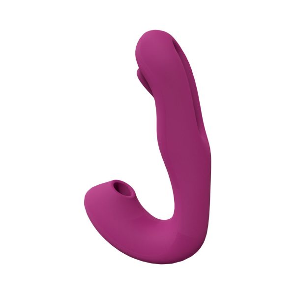 VIVE YUNA Rechargeable Dual Motor Airwave Vibrator with G-Spot Flapping Stimulator Pink - Image 3