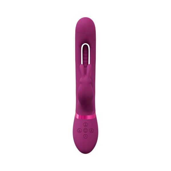 VIVE MIKA Rechargeable Triple Motor Vibrating Rabbit with G-Spot Flapping Stimulator Pink - Image 3