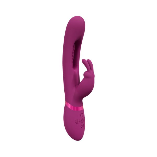 VIVE MIKA Rechargeable Triple Motor Vibrating Rabbit with G-Spot Flapping Stimulator Pink - Image 4