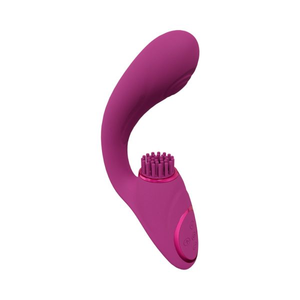 VIVE GEN Rechargeable Triple Motor G-Spot Vibrator with Pulse Wave and Vibrating Bristles Pink - Image 2