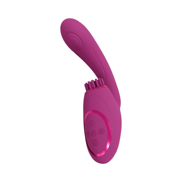 VIVE GEN Rechargeable Triple Motor G-Spot Vibrator with Pulse Wave and Vibrating Bristles Pink - Image 4