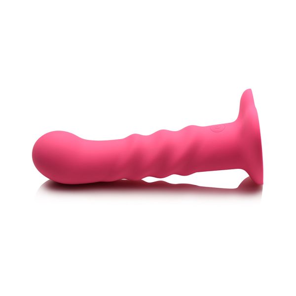 Simply Sweet 21X Vibrating Ribbed Silicone Dildo W/ Remote Pink - Image 6