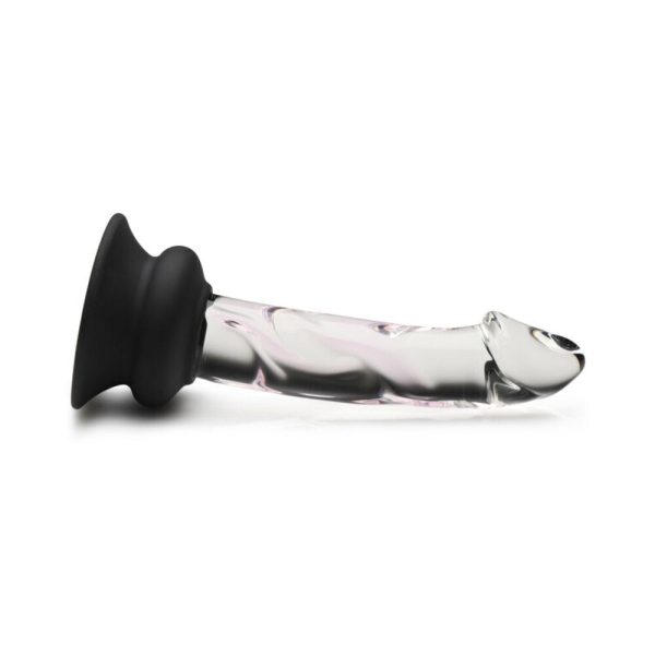 Pleasure Crystals 5.6 in. Glass Dildo with Silicone Base - Image 4