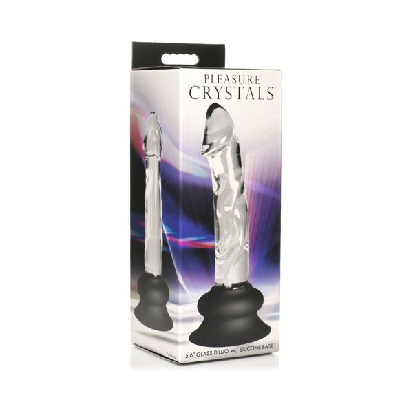 Pleasure Crystals 5.6 in. Glass Dildo with Silicone Base - Image 8