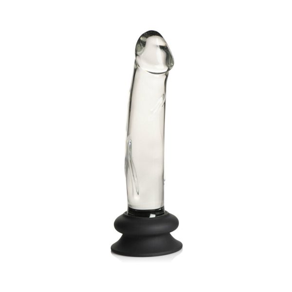 Pleasure Crystals 7.6 in. Glass Dildo with Silicone Base - Image 2