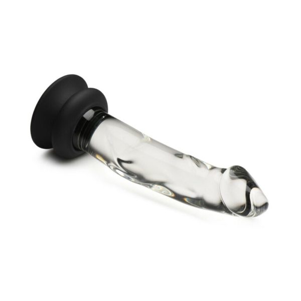 Pleasure Crystals 7.6 in. Glass Dildo with Silicone Base - Image 4