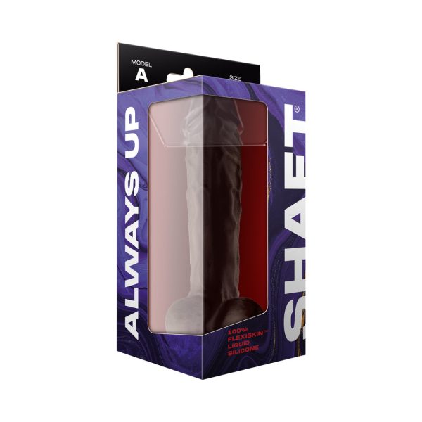 Shaft Model A: 10.5 in. Dual Density Silicone Dildo with Balls Mahogany - Image 7