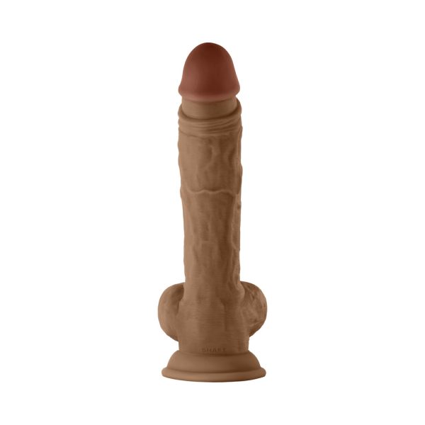 Shaft Model A: 10.5 in. Dual Density Silicone Dildo with Balls Oak - Image 4