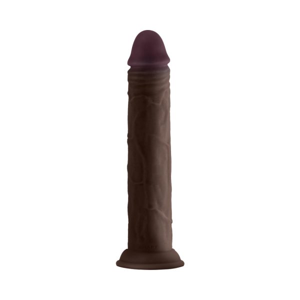 Shaft Model J: 9.5 in. Dual Density Silicone Dildo Mahogany - Image 2