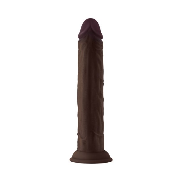 Shaft Model J: 9.5 in. Dual Density Silicone Dildo Mahogany - Image 4