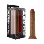 Shaft Model J: 9.5 in. Dual Density Silicone Dildo Oak