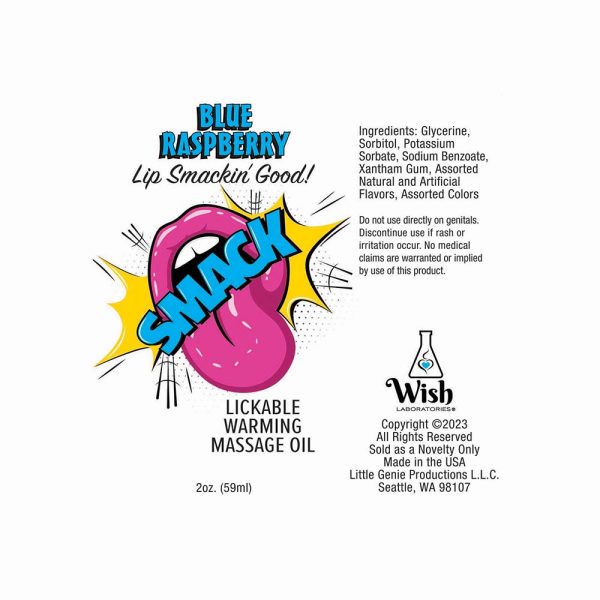 Smack Lickable Massage Oil Blue Raspberry 2 oz. - Image 2