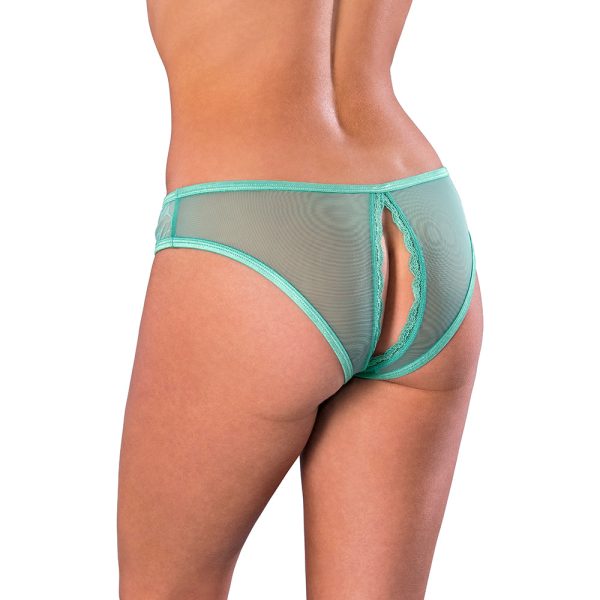 Magic Silk Soft Petals Crotchless Panty Aqua L/XL - Image 2
