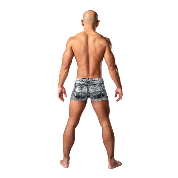 Male Power Dirty Denim Pouch Short Denim Print XL - Image 3