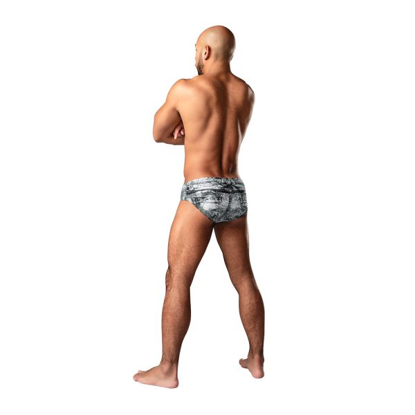 Male Power Dirty Denim Bikini Denim Print S - Image 2