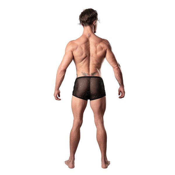 Male Power Show Stopper Mini Short Silver Mesh Dot XL - Image 3
