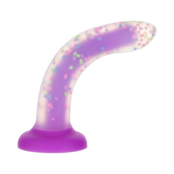 Addiction Rave 8 in. Bendable Glow-in-the-Dark Silicone Dildo Purple Confetti - Image 5