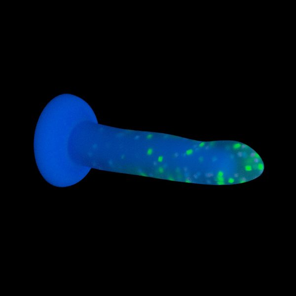 Addiction Rave 8 in. Bendable Glow-in-the-Dark Silicone Dildo Purple Confetti - Image 9
