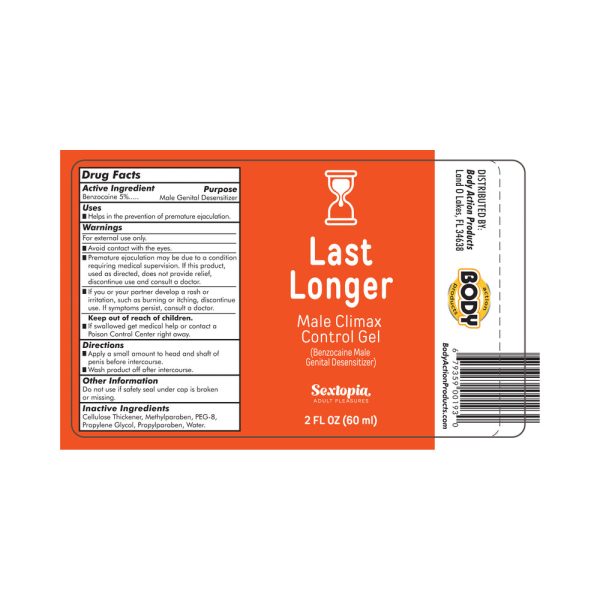 Sextopia Last Longer Male Climax Control Gel 2 oz. Bottle - Image 2