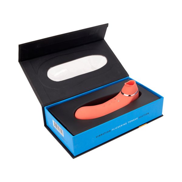 Nu Sensuelle Trinitii 3-in-1 Suction Tongue Vibe Coral - Image 4