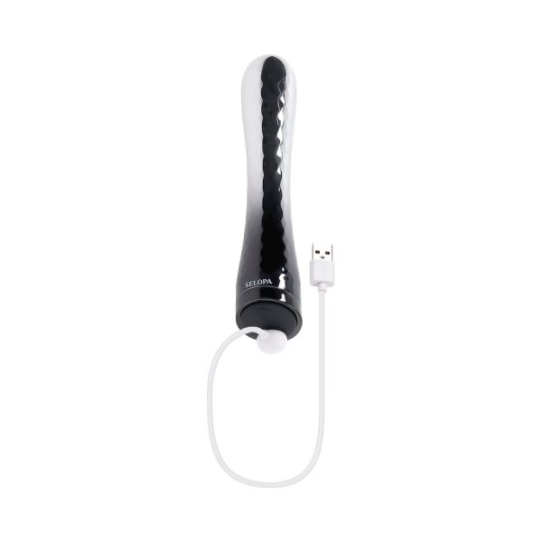 Selopa Silverado Rechargeable Vibrator ABS Plastic & Silicone Silver/Black - Image 9