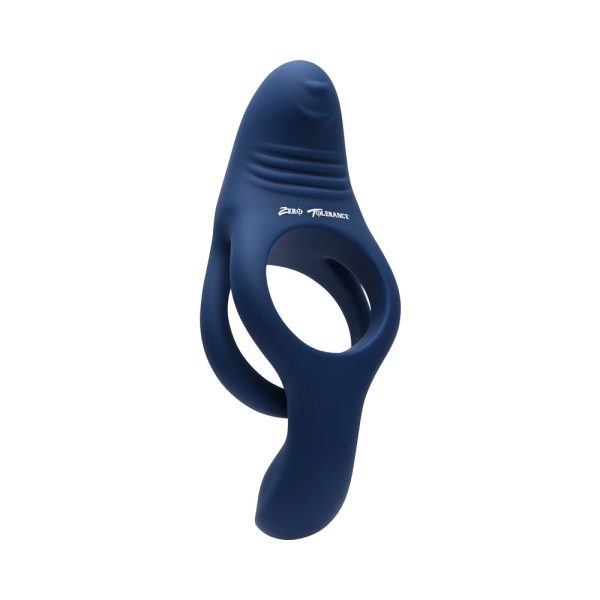 Zero Tolerance Ring Around the Rosy Rechargeable Vibrating Dual C-Ring Silicone Blue - Image 4