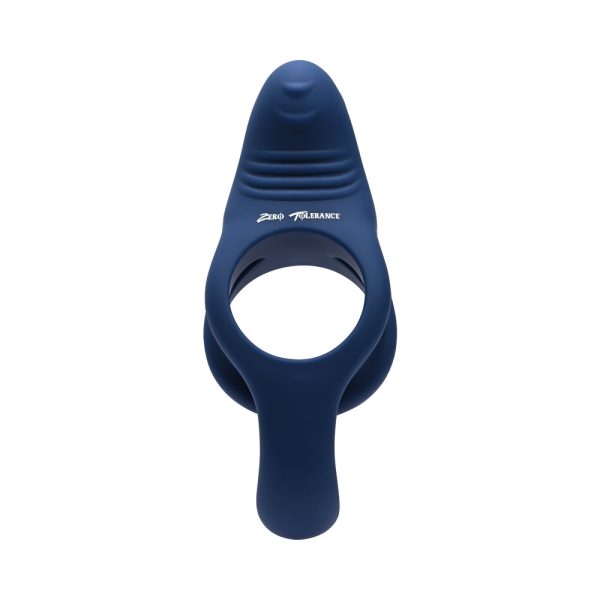 Zero Tolerance Ring Around the Rosy Rechargeable Vibrating Dual C-Ring Silicone Blue - Image 5