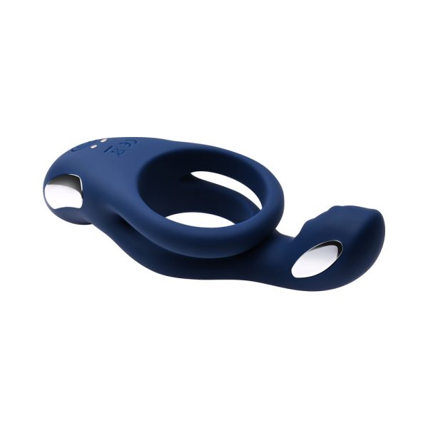 Zero Tolerance Ring Around the Rosy Rechargeable Vibrating Dual C-Ring Silicone Blue - Image 7
