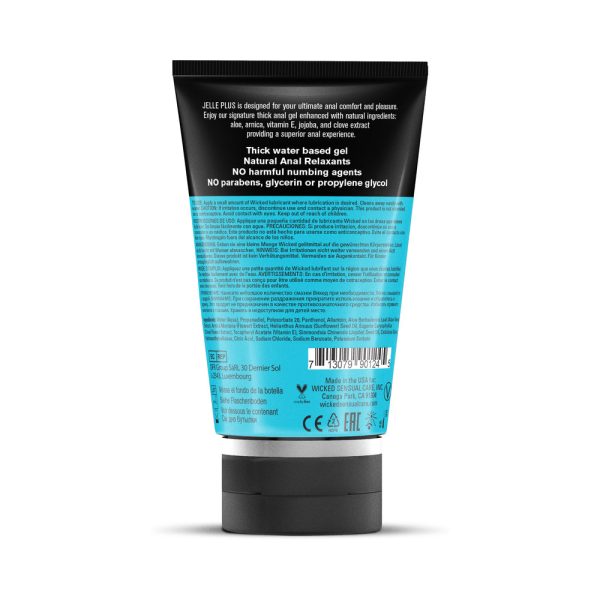 Wicked Jelle Plus Anal Lubricant with Relaxants 4 oz. - Image 2