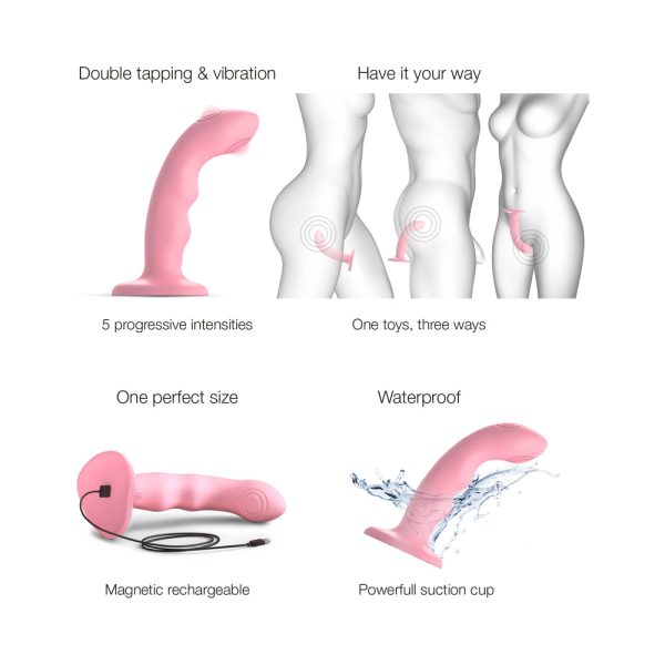 Strap-On-Me Tapping Dildo Wave Coral Pink - Image 4