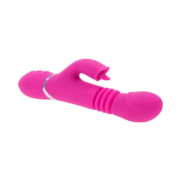 Evolved Pink Dragon Rechargeable Thrusting Dual Stimulator Silicone Pink - Image 9