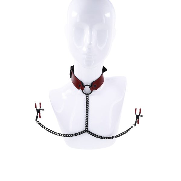 Sportsheets Saffron Collar with Nipple Clamps - Image 2