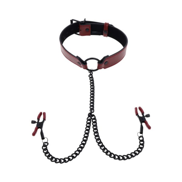 Sportsheets Saffron Collar with Nipple Clamps - Image 4