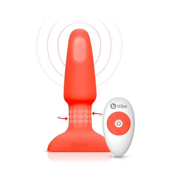 b-Vibe Rimming 2 Rotating and Vibrating Remote Control Plug Orange - Image 2