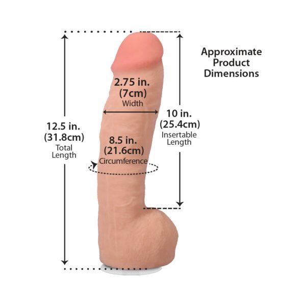 The Realistic Cock Hung 12 in. ULTRASKYN Vac-U-Lock Dildo Vanilla - Image 7