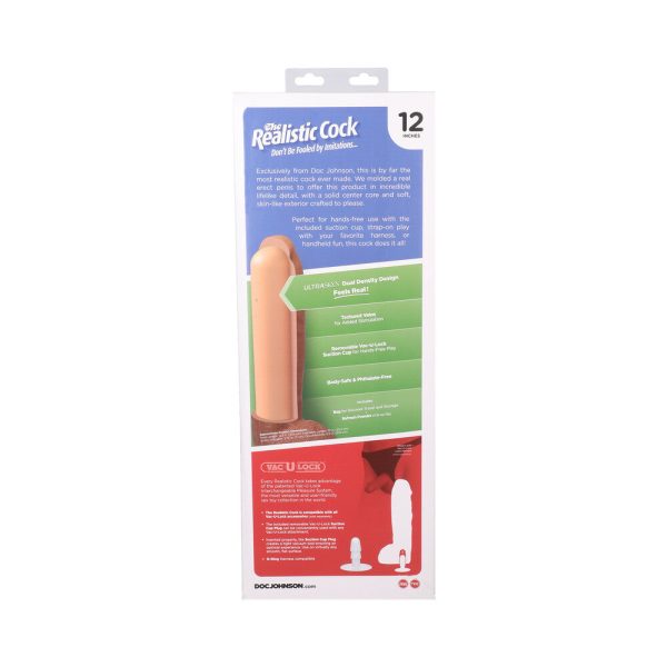 The Realistic Cock Hung 12 in. ULTRASKYN Vac-U-Lock Dildo Chocolate - Image 10